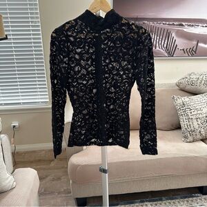 Elegant Black Lace Women's Top